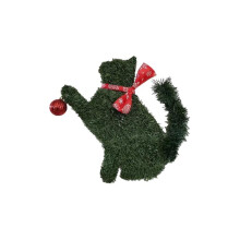 Cat Shaped Christmas Wreath Front Door Artificial Pine Branches