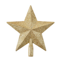 (Gold, 15cm) Christmas Tree Top Star Decorations, Shiny Gold Powder, Five-Pointed