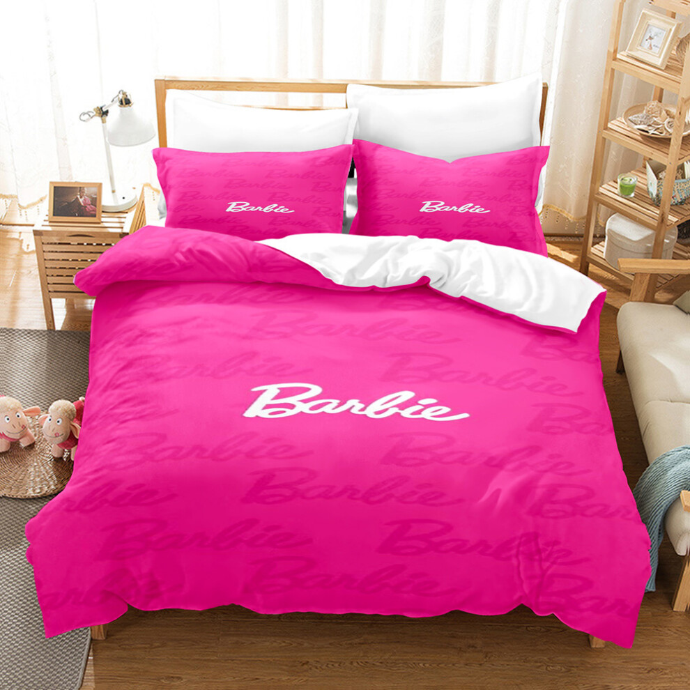 (Style 04, Double(200X200CM/3PCS)) Barbie Kids Bedding Single Double Duvet Cover UK