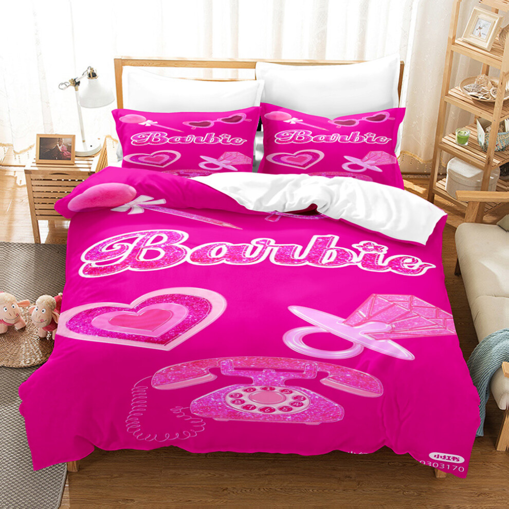 (Style 18, Double(200X200CM/3PCS)) Barbie Kids Bedding Single Double Duvet Cover UK