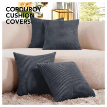 (4-Pack Grey Stripe Velvet Cushion Cover) Velvet Cushion Cover Grey Decorative Square Pillow