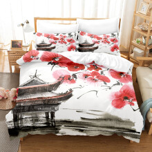 (Style 06, Double(200X200CM/3PCS)) Ink painting Kid Bedding Single Double Duvet Cover