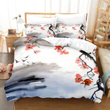 (Style 10, Double(200X200CM/3PCS)) Ink painting Kid Bedding Single Double Duvet Cover