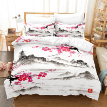(Style 02, Double(200X200CM/3PCS)) Ink painting Kid Bedding Single Double Duvet Cover
