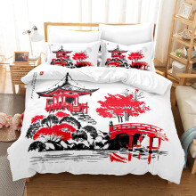 (Style 09, Single(135X200CM/2PCS)) Ink painting Kid Bedding Single Double Duvet Cover