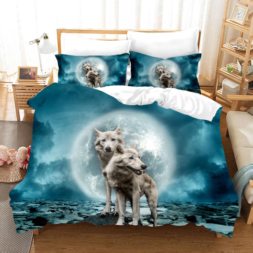 (Style 33, Double(200X200CM/3PCS)) Wolf Kids Bedding Single Double King Duvet Cover