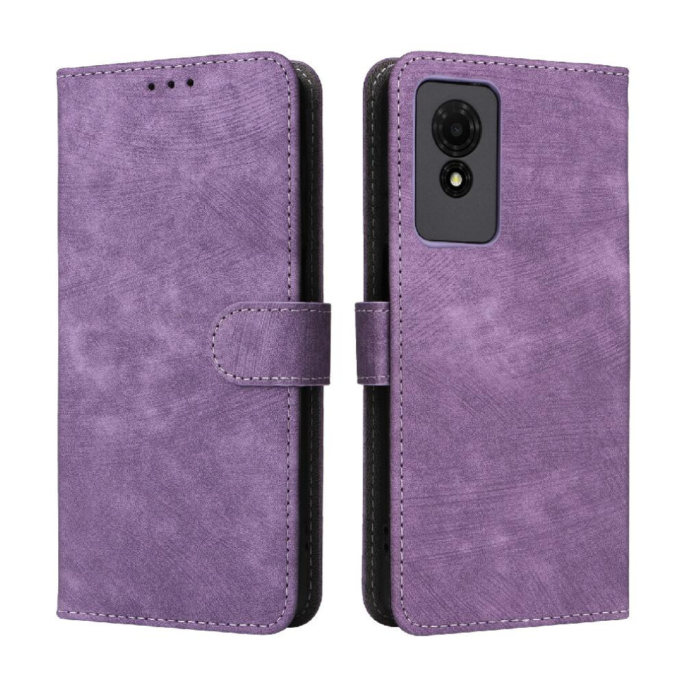 (Purple) Case For Tcl 501 4G Flip Folio Wallet Pu Leather Magnetic Closure Card Slots Cover Rfid Blocking Purple 764762829155