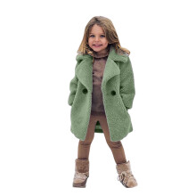(Green, 1-2Years) Baby Kids Girls Coat Fur Parka Jacket Warm Lapel