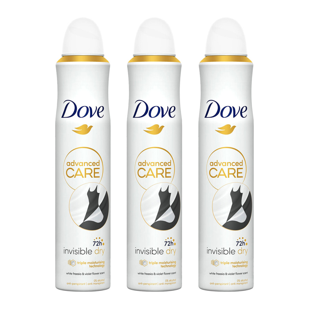 Dove (Buy 3 - Invisible Dry) Advanced Care Ap Deodorant Spray, 200Ml