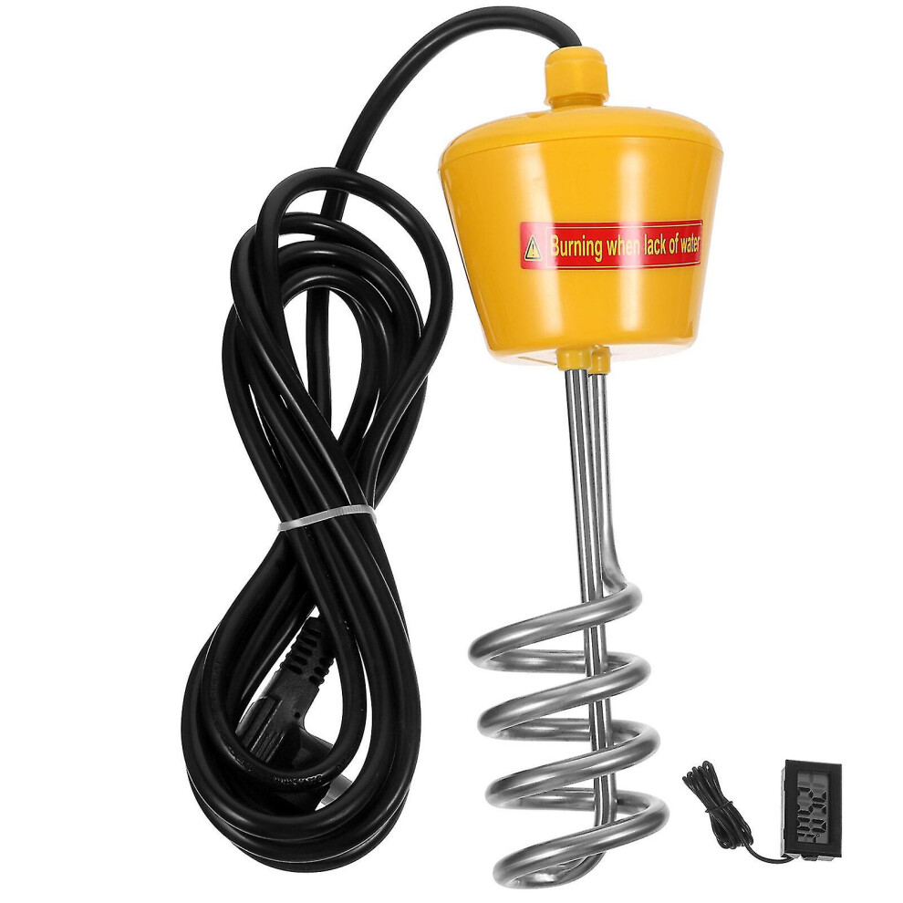 3000w Bathtub Floating Heating Rod Inflatable Pool Water Heater With Led Thermometer With Au Plug (yellow, Actual Power 2500w)