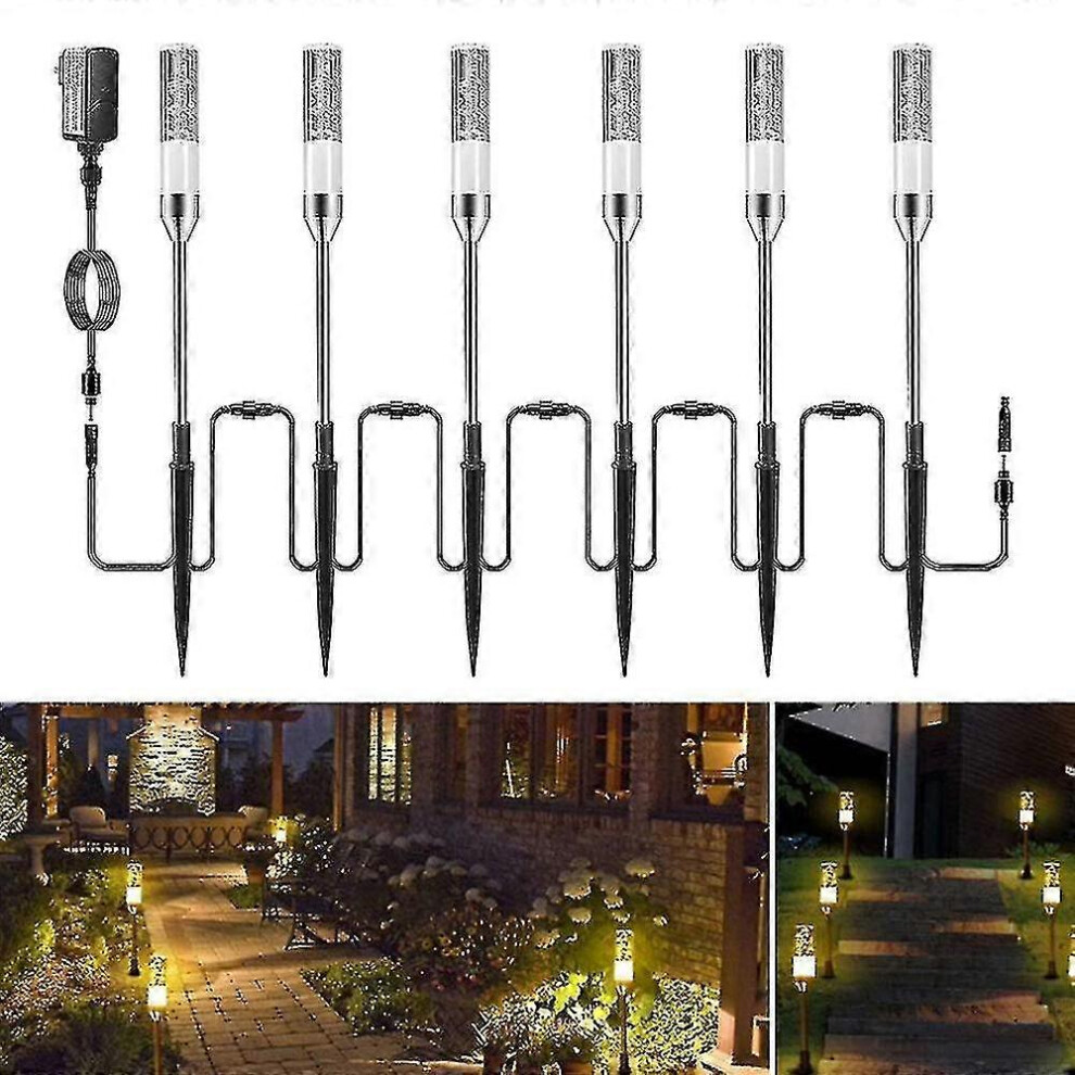 Low Voltage Landscape Lights Can Extend To Led Path Lights, Landscape Lighting 12 Volts 6 In1 Waterproof Crystal Bubble Acrylic Die-cast Spike Lights