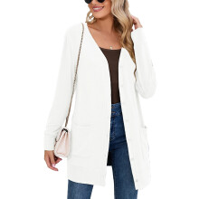 (b1, XL) SHOWMALL Women Lightweight Cardigan Long Sleeve Button Down V Neck Casual Lightweight Knit Sweater Open Front Cardigan, US Size 2XL, Black