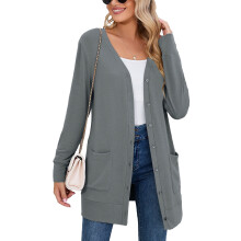 (b2, M) SHOWMALL Women Lightweight Cardigan Long Sleeve Button Down V Neck Casual Lightweight Knit Sweater Open Front Cardigan, US Size 2XL, Black