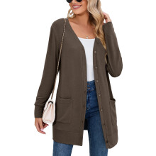 (d1, 2XL) SHOWMALL Women Lightweight Cardigan Long Sleeve Button Down V Neck Casual Lightweight Knit Sweater Open Front Cardigan, US Size 2XL, Black