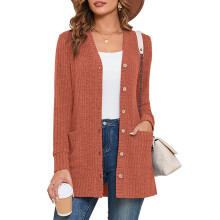 (c5, M) SHOWMALL Women Lightweight Cardigan Long Sleeve Button Down V Neck Casual Lightweight Knit Sweater Open Front Cardigan, US Size 2XL, Black