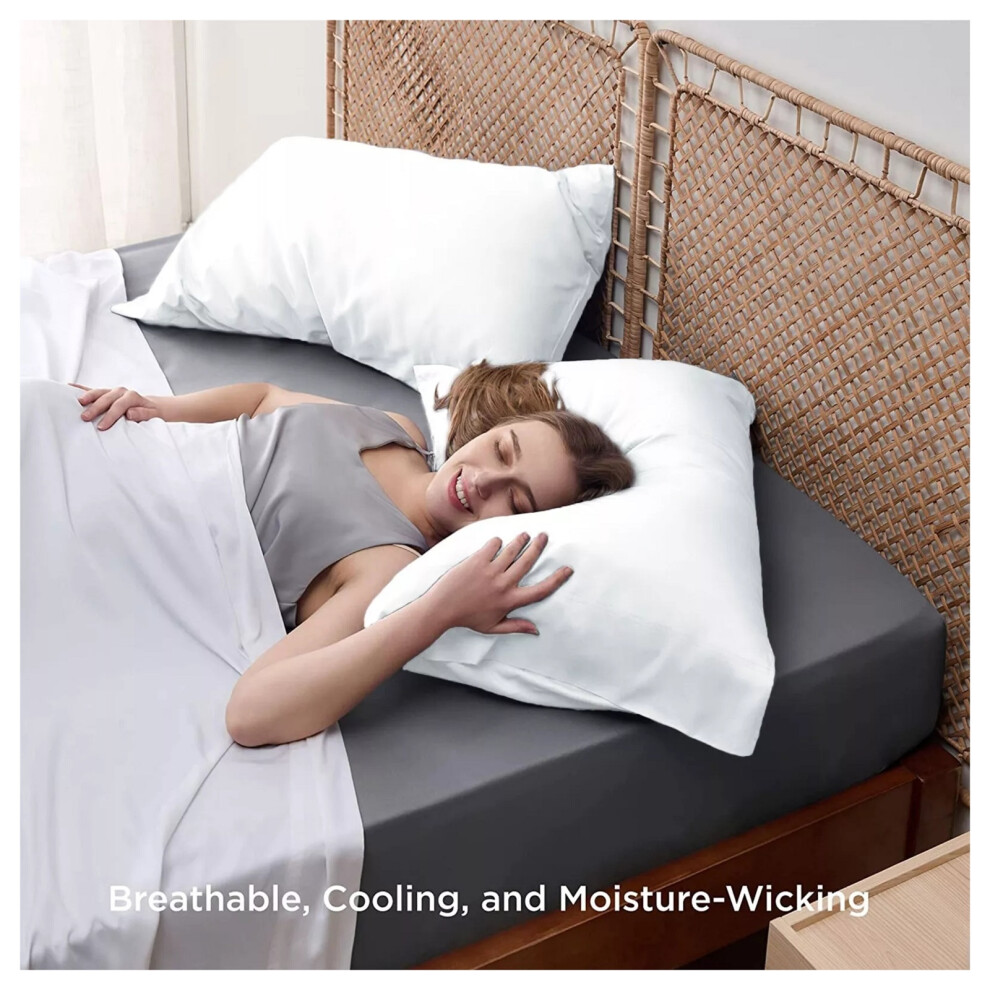 Imperial Rooms (Plain Pillow Cover 2-Pack) Reversible Duvet Cover White Bedding Sets Quilt