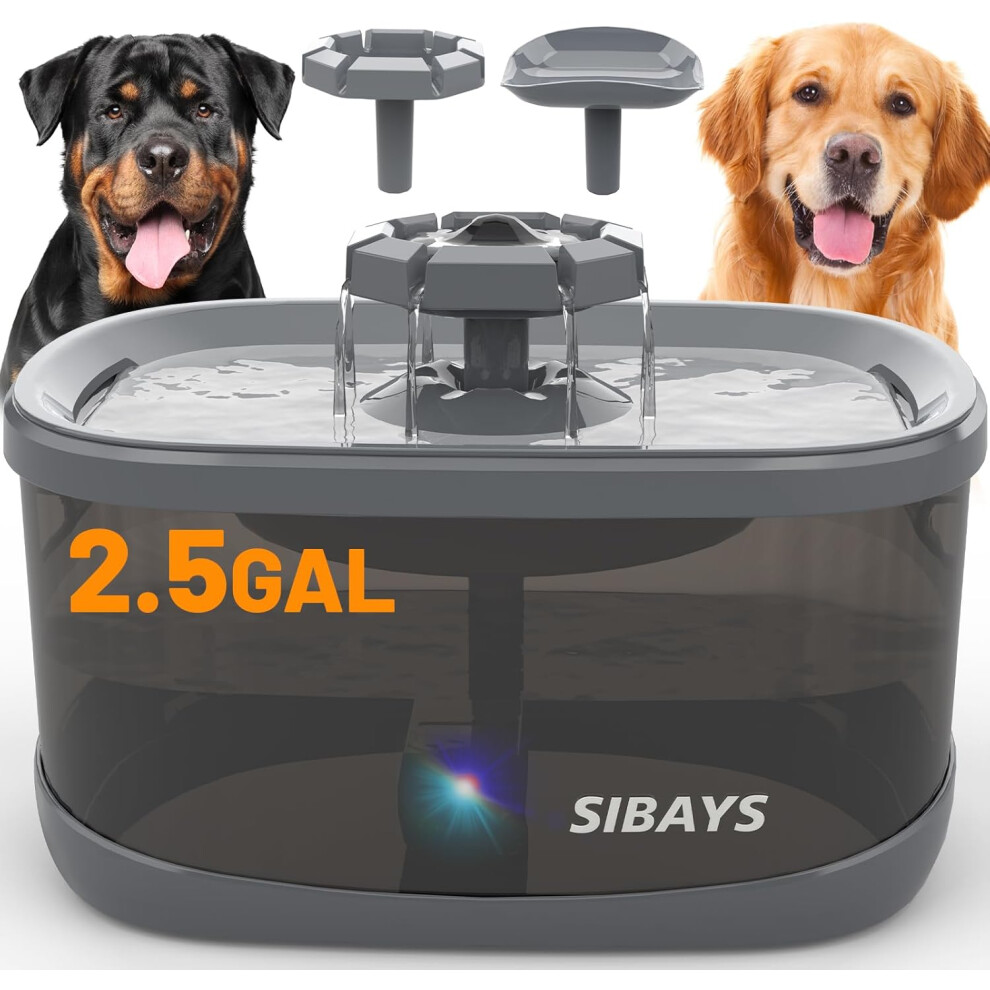 9.5L Dog Drinking Fountain for Large Dogs, 3 Flow Modes Pet Drinking Fountain for Large Cats, Automatic Dog Water Bowl Dispenser