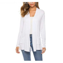 (winered, L) Women Lightweight Summer Cardigans Open Front Casual Solid Color Long Sleeve Knit Sweater Cover Up with Pockets