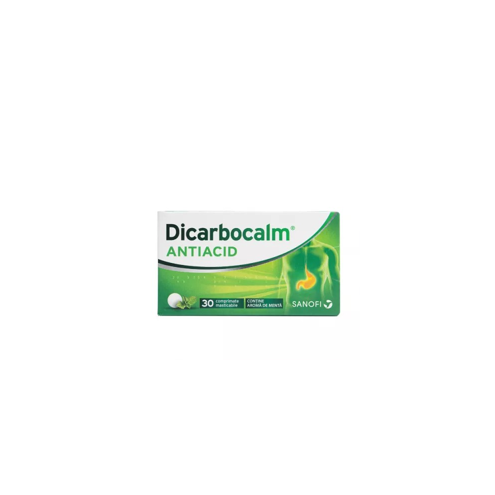 Dicarbocalm antacid, 30 chewable tbls