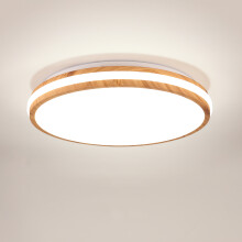 Led Ceiling Light Wood Grain Ceiling Lamp Modern Ceiling Lamp Ø40CM, 6000K Round Indoor Ceiling Light