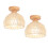 (2PCS) 20CM Retro Ceiling Lamp Light Hemp Rope Braided Ceiling Light Modern Indoor Ceiling Light White 1