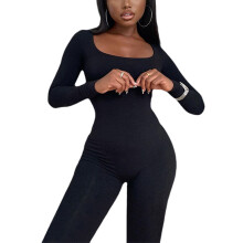 (coffee, S) Musuos Womens One-piece Suit, Slim Long Sleeve Hip-lifting Jumpsuit for Vacation