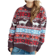 (brown, M) Fall Sweaters for Women Plus Size Women's Christmas Long Sleeve Crew Neck Fall Winter Fashion Comfortable Pullover Sweater