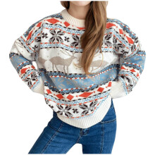 (beige, S) Fall Sweaters for Women Plus Size Women's Christmas Long Sleeve Crew Neck Fall Winter Fashion Comfortable Pullover Sweater