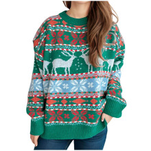 (green, XS) Fall Sweaters for Women Plus Size Women's Christmas Long Sleeve Crew Neck Fall Winter Fashion Comfortable Pullover Sweater