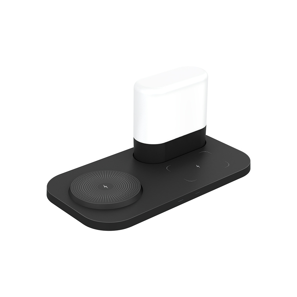 Chronus 3 In 1 Charging Station 15W Qi Wireless Charger With Night Wireless Induction Fast Charger For Iphone, Samsung And Wireless Light 6976918032713