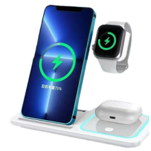 Chronus 3 in 1 Wireless Charger Folding Stand for Apple Wireless Fast Charging Watch Wireless Charger for iPhone 16 /15 /15 /14 /13 /12 / Pro