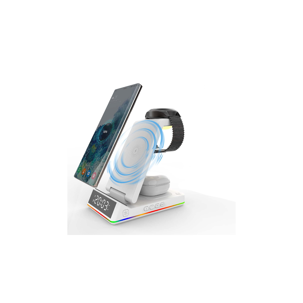 Chronus Wireless Charging Station, 3 In 1 Wireless Charger, 15W Wireless Charging Station For Iphone 16/15/14/13/12, Airpods, Iwatch(White) White 6976918032652