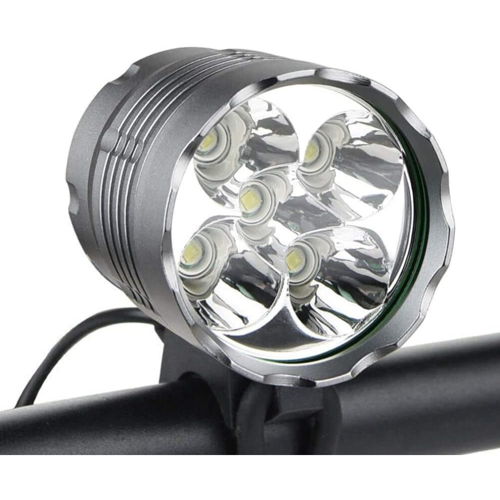 Chronus Bike Lights, 6000 Lumens Bicycle Light,Waterproof Mountain Bike Front Light with 10200mAh Rechargeable Battery Pack, 3 Modes(silver)