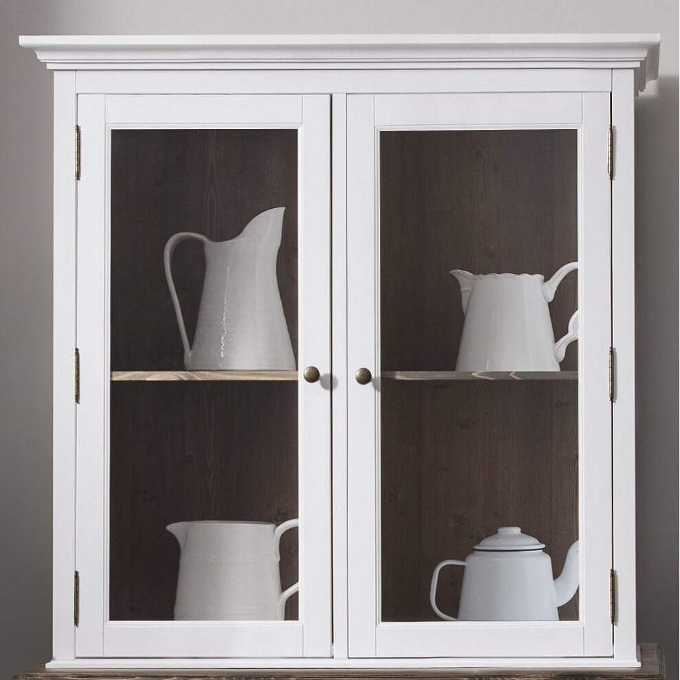 Canterbury Dresser Top in White and Dark Pine