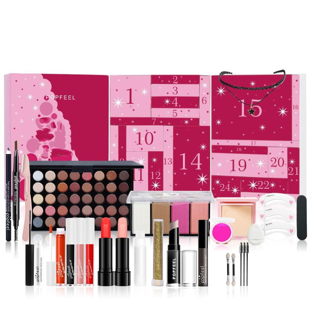 (colour) Christmas Advent Calendar 2024 ,Makeup Tools Countdown Calendar Gift Boxes ,Beauty Advent Calendar 2024