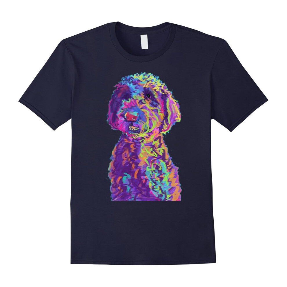 (XL) Goldendoodle Shirt Love Goldendoodle Geometric T-Shirt-Father's Day