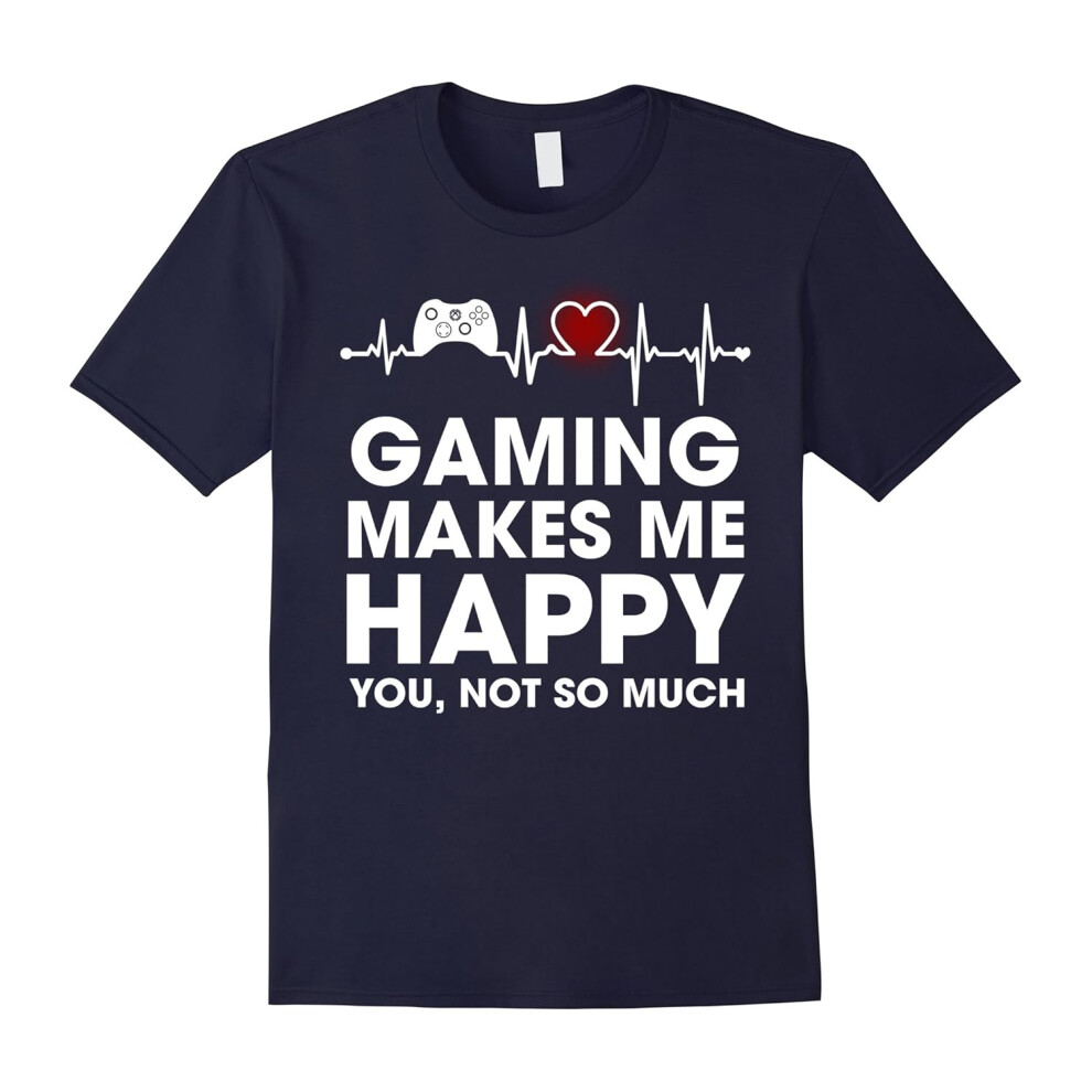 (M) Game lover Heartbeat Tshirt Funny Video Game Tee Shirts-Father's Day