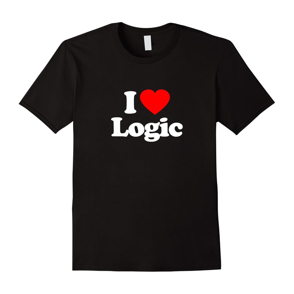 (XL) Men's I Love Heart Logic Funny T-Shirt-Father's Day