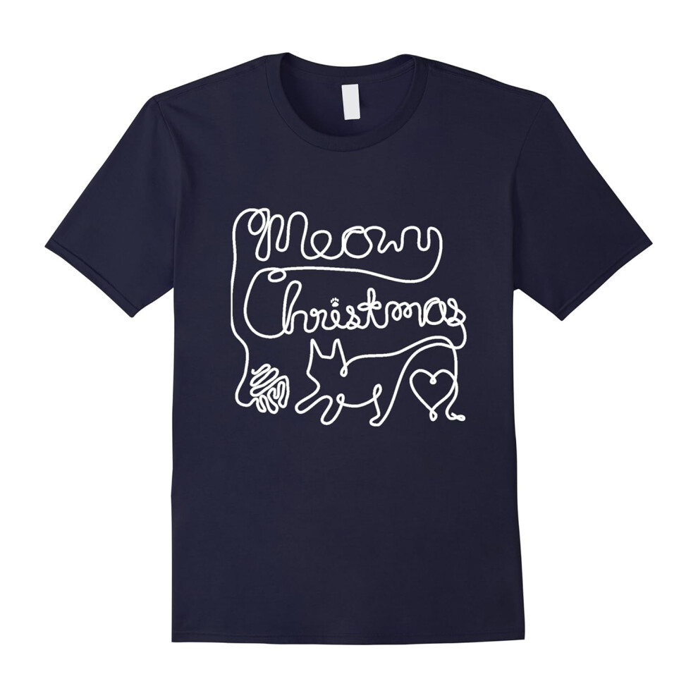 (M) Meowy Christmas â Yarn Cat Love Shirt-Father's Day