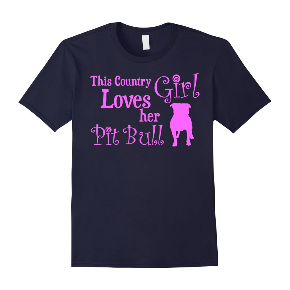 (XXXL) Pink Country Girl Pitbull T-Shirt (loves pitbull tee shirt)-Father's Day