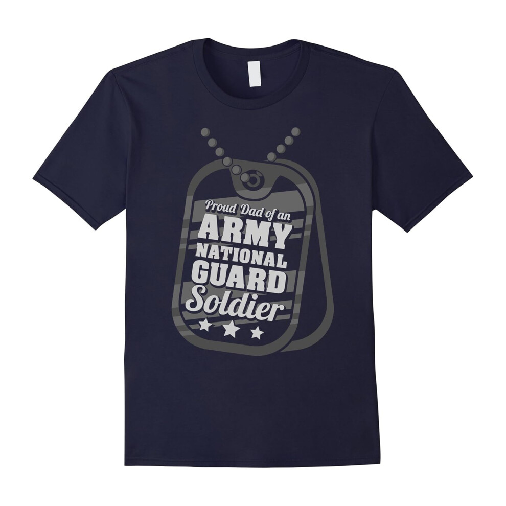 (XXXL) Proud Dad Army National Guard Soldier Men Gift T Shirt-Father's Day