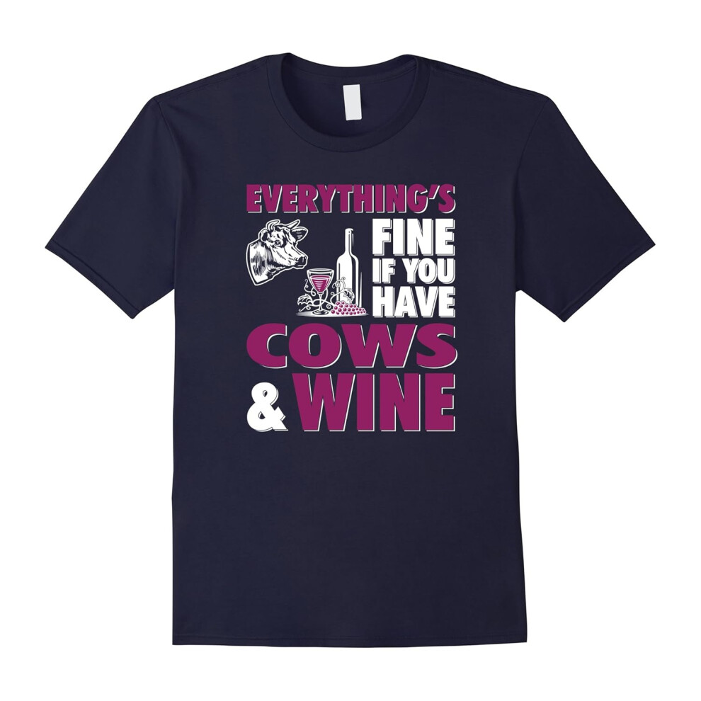 (M) Keep calm and love cows shirt â Fine To Have Cows And Wine-Father's Day