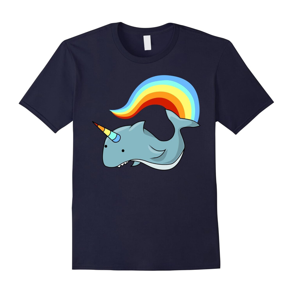 (M) Unishark Unicorn and Shark Lovers Gift T-shirt-Father's Day