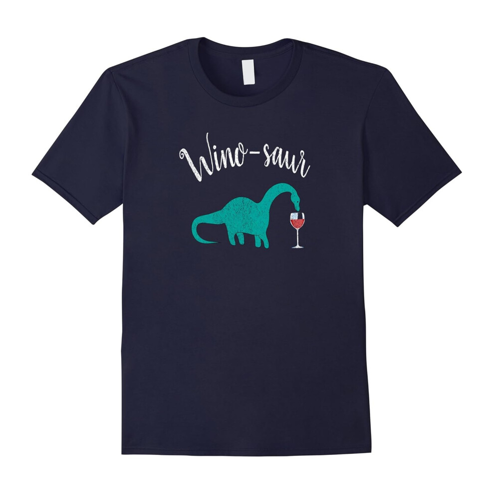 (L) Wino-saur Dinosaur Funny Wine Lover T-Shirt-Father's Day