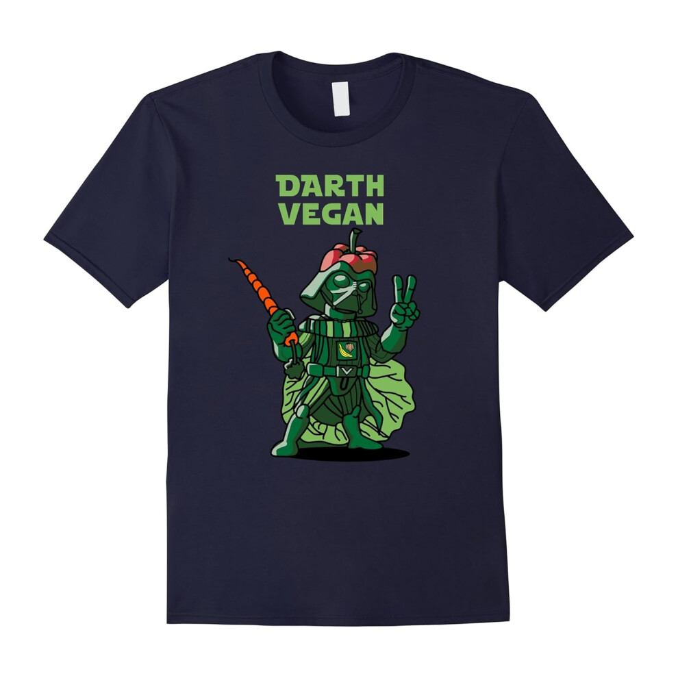 (L) Vegan Gifts Darth Vegan Funny T-Shirt For Kale Force Lovers!-Father's Day