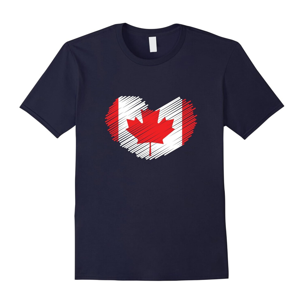 (S) I Love Canada Heart Flag T-Shirt-Father's Day