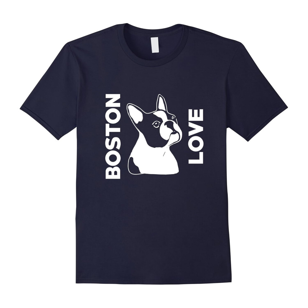 (L) Boston Love Cute Boston Terrier Dog Lover T-Shirt-Father's Day