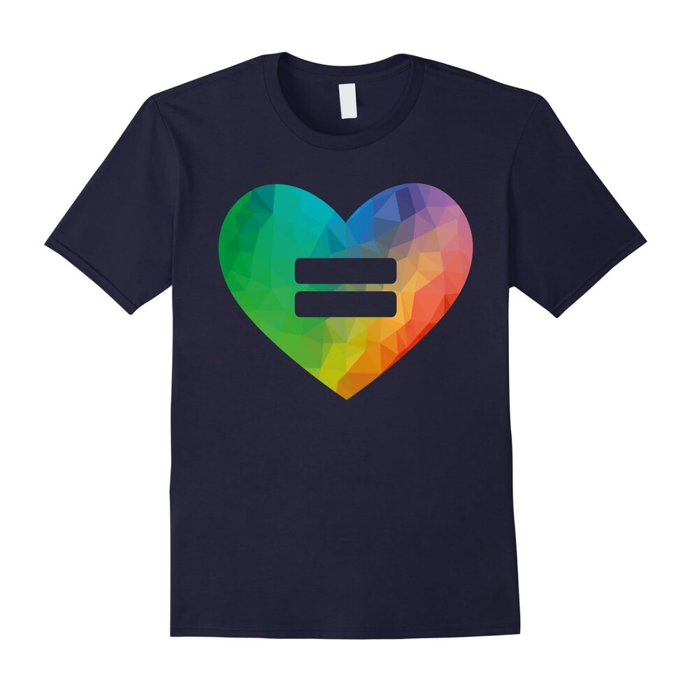 (S) LGBT Love is Love Equality Shirt â Rainbow Heart Equal Sign-Father's Day