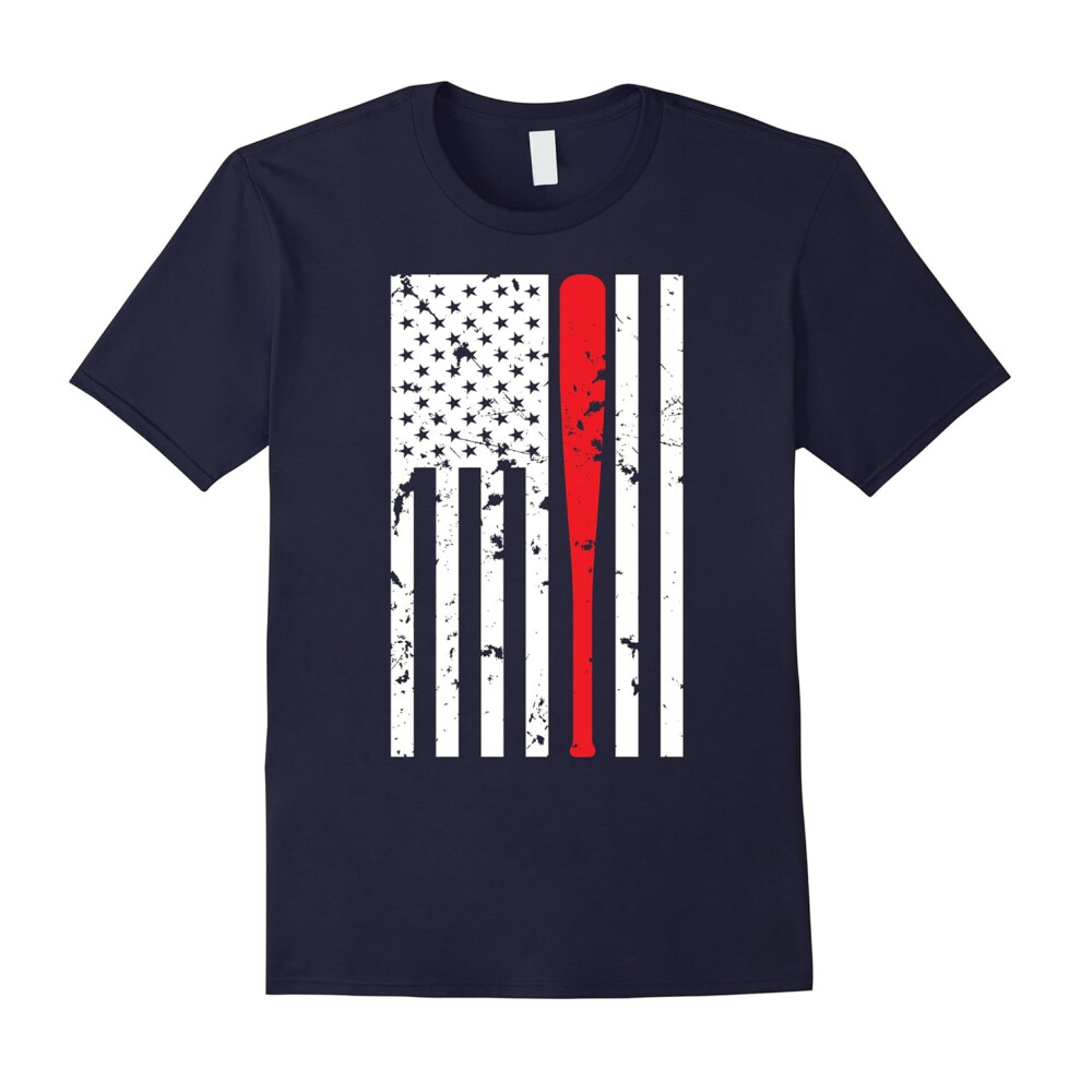 (M) Baseball Softball American Flag Love Sports USA Support Tee-Father's Day