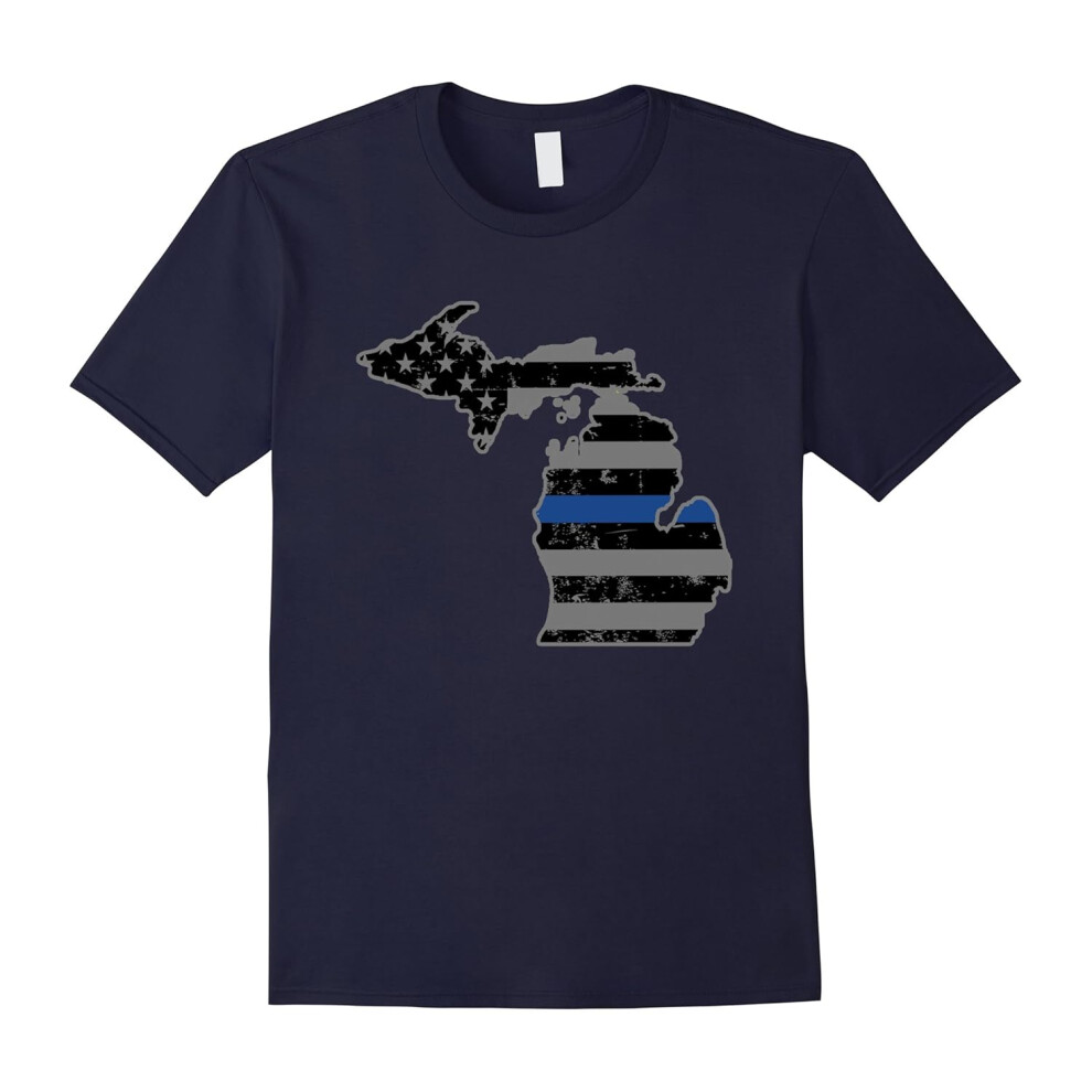 (M) Michigan State Police Detroit Police Blue Line Police Gifts-Father's Day